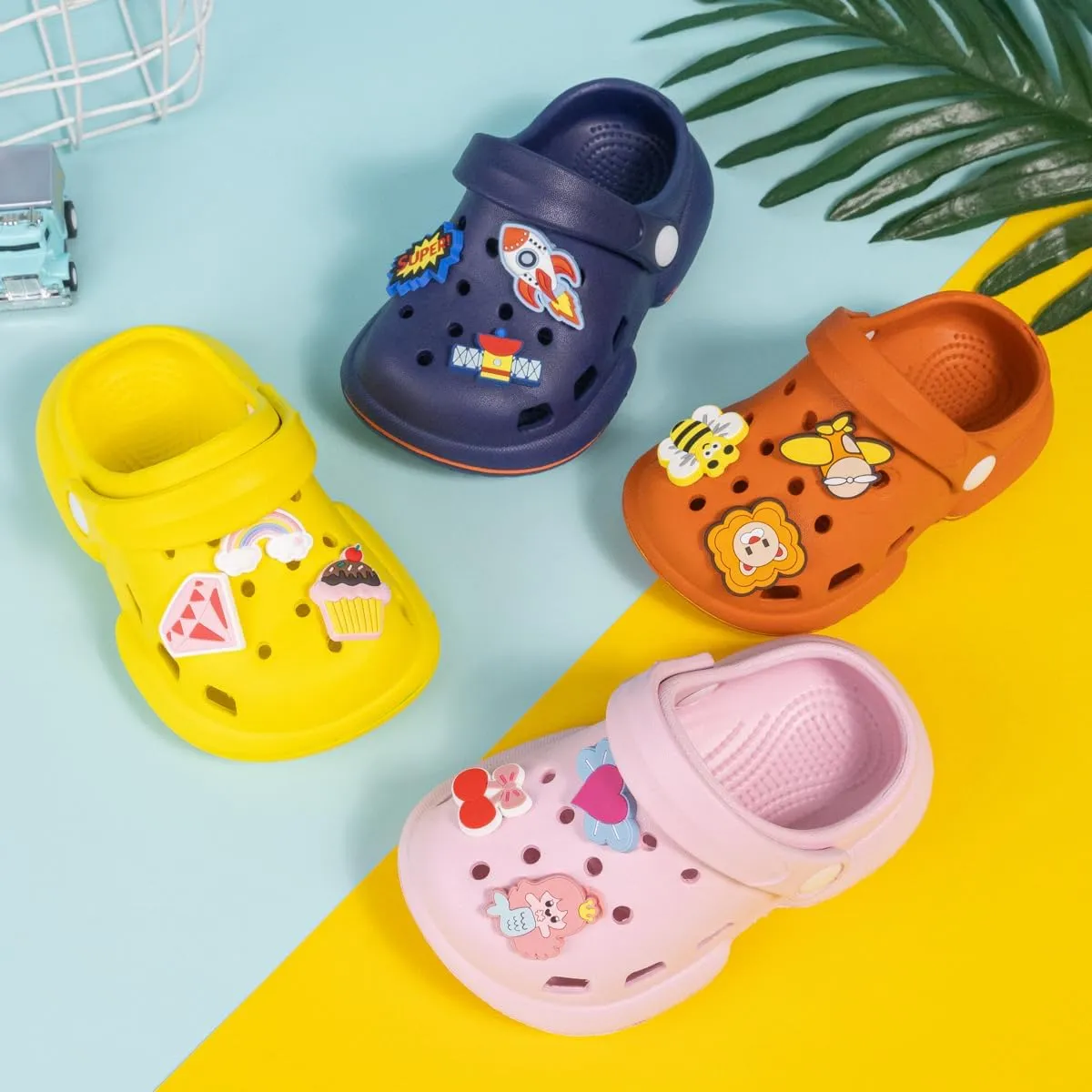 KIDSUN Toddler Kids Boys Girls Cute Garden Clogs Water Sandals Slip On Shoes Slipper Slides Lightweight Outdoor Summer Infant Children Beach Pool Play Shoes (Baby/Toddler Kids)
