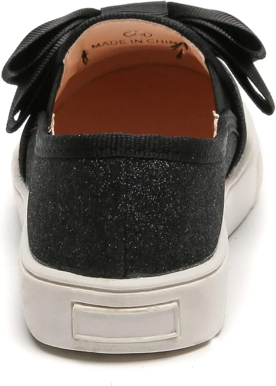 kkdom Girls Slip On Glitter Sneakers Cute Bow Lazy Tennis Shoes Loafers for Little Girls(Toddler/Little Kid/Big Kid)
