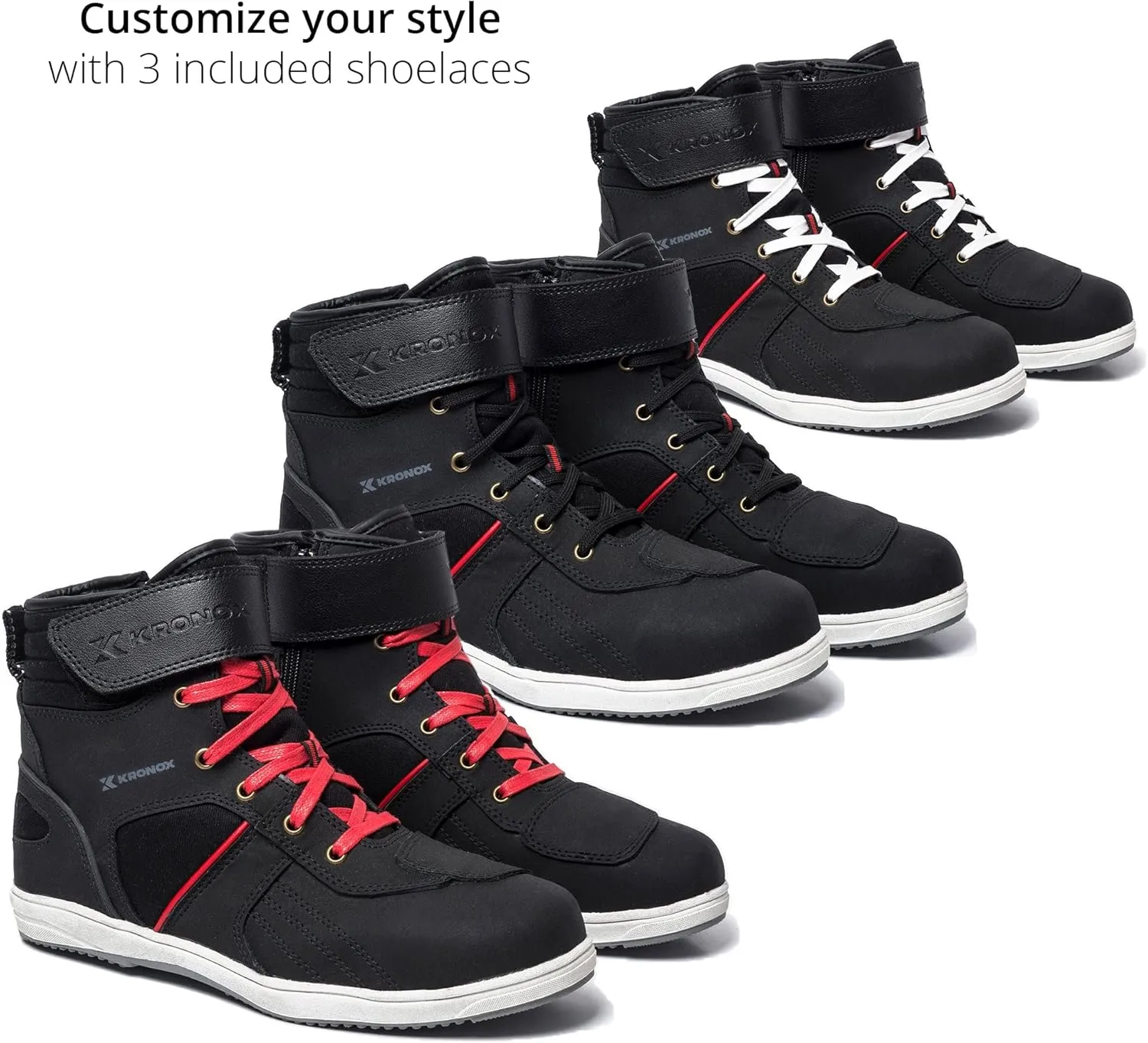 KRONOX Motorcycle Sneakers for Men - Protected Riding Shoes Gear for Street Bike