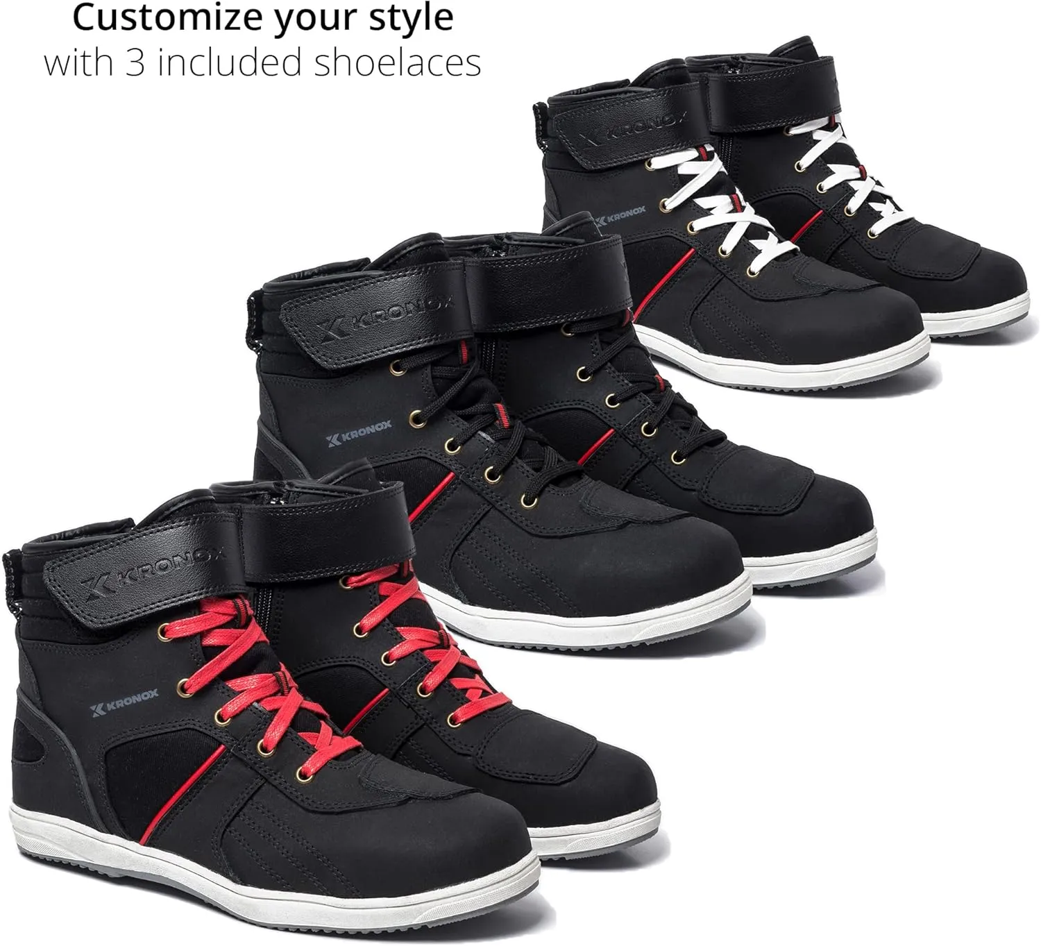 KRONOX Motorcycle Sneakers for Men - Protected Riding Shoes Gear for Street Bike