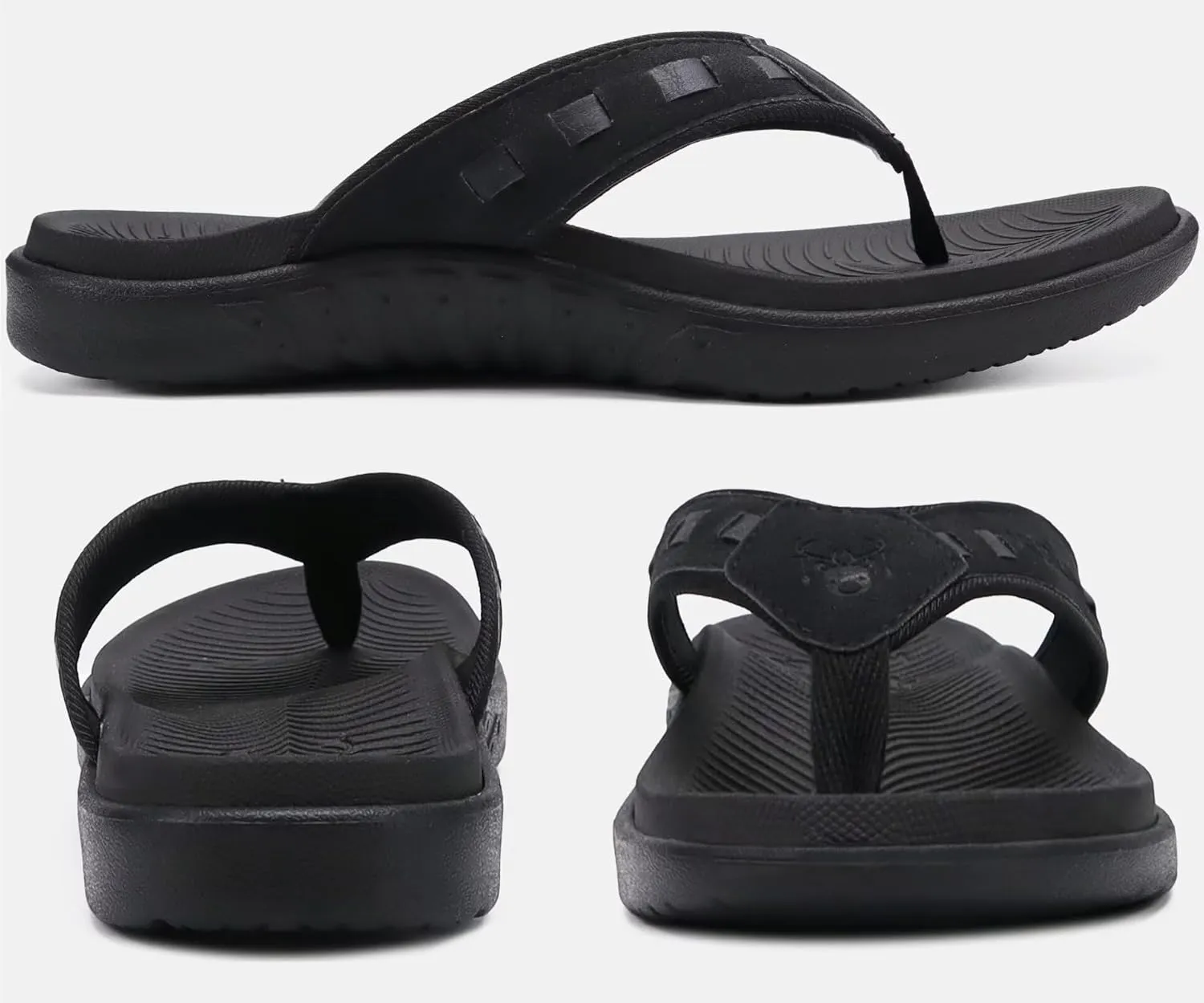 KuaiLu Mens Sport Flip Flops Comfort Orthotic Thong Sandals with Plantar Fasciitis Arch Support Outdoor Summer Beach Size 7~15