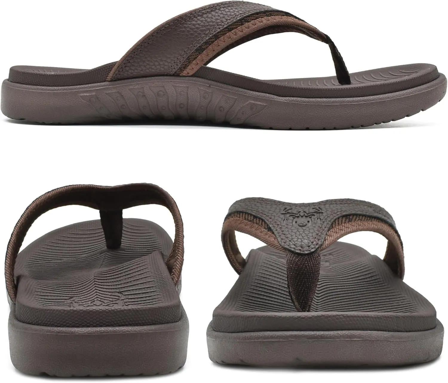 KuaiLu Mens Sport Flip Flops Comfort Orthotic Thong Sandals with Plantar Fasciitis Arch Support Outdoor Summer Beach Size 7~15