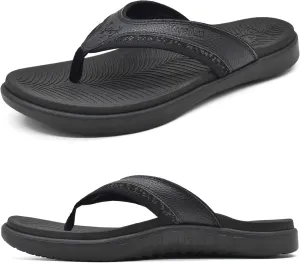 KuaiLu Mens Sport Flip Flops Comfort Orthotic Thong Sandals with Plantar Fasciitis Arch Support Outdoor Summer Beach Size 7~15