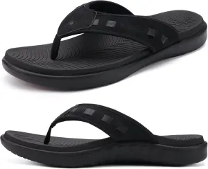 KuaiLu Mens Sport Flip Flops Comfort Orthotic Thong Sandals with Plantar Fasciitis Arch Support Outdoor Summer Beach Size 7~15
