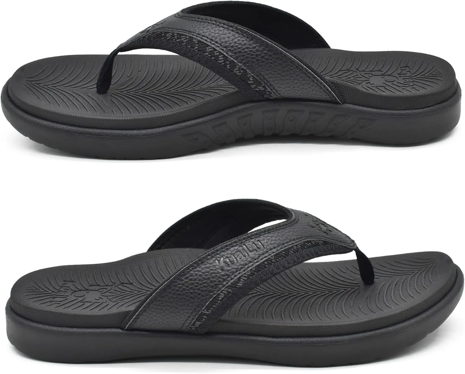 KuaiLu Mens Sport Flip Flops Comfort Orthotic Thong Sandals with Plantar Fasciitis Arch Support Outdoor Summer Beach Size 7~15