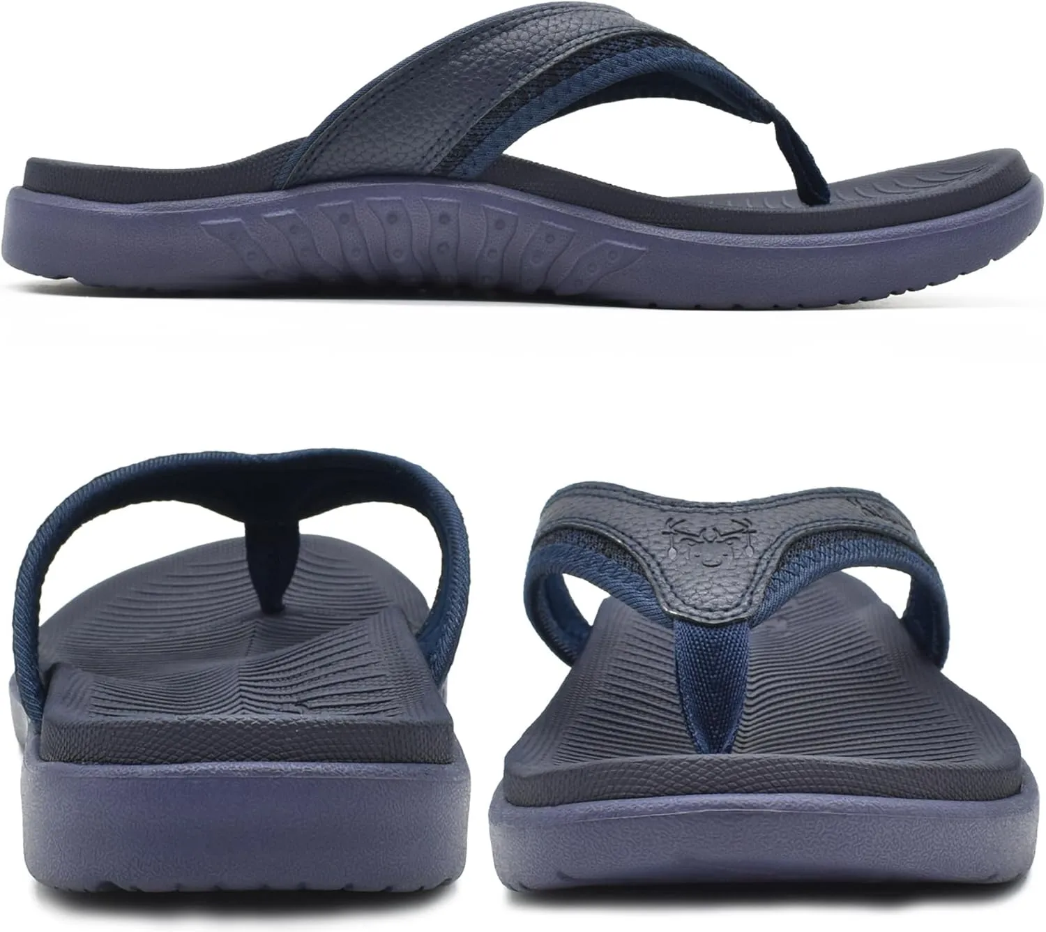 KuaiLu Mens Sport Flip Flops Comfort Orthotic Thong Sandals with Plantar Fasciitis Arch Support Outdoor Summer Beach Size 7~15