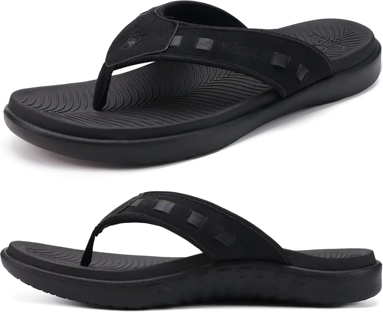 KuaiLu Mens Sport Flip Flops Comfort Orthotic Thong Sandals with Plantar Fasciitis Arch Support Outdoor Summer Beach Size 7~15