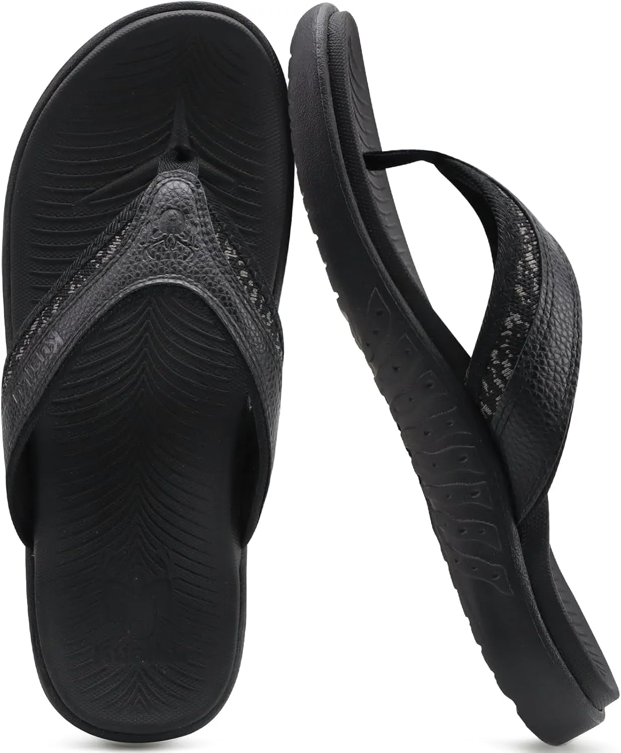 KuaiLu Mens Sport Flip Flops Comfort Orthotic Thong Sandals with Plantar Fasciitis Arch Support Outdoor Summer Beach Size 7~15