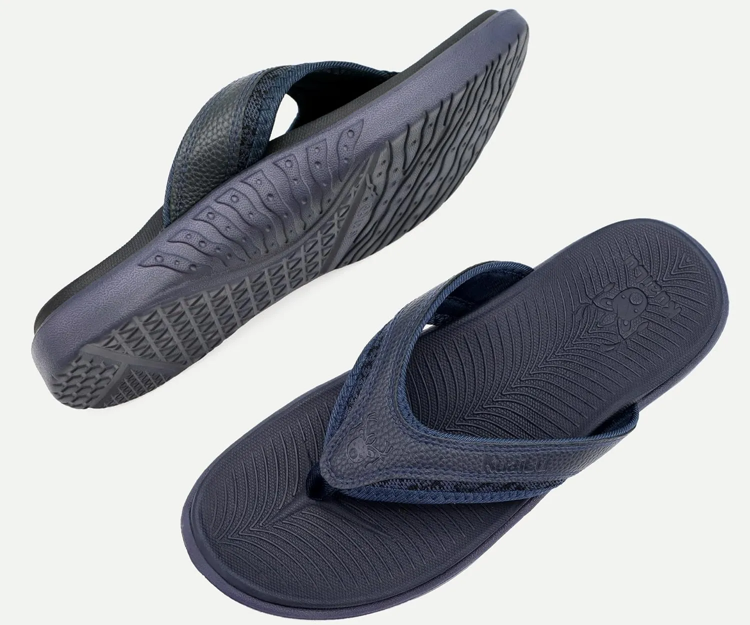 KuaiLu Mens Sport Flip Flops Comfort Orthotic Thong Sandals with Plantar Fasciitis Arch Support Outdoor Summer Beach Size 7~15