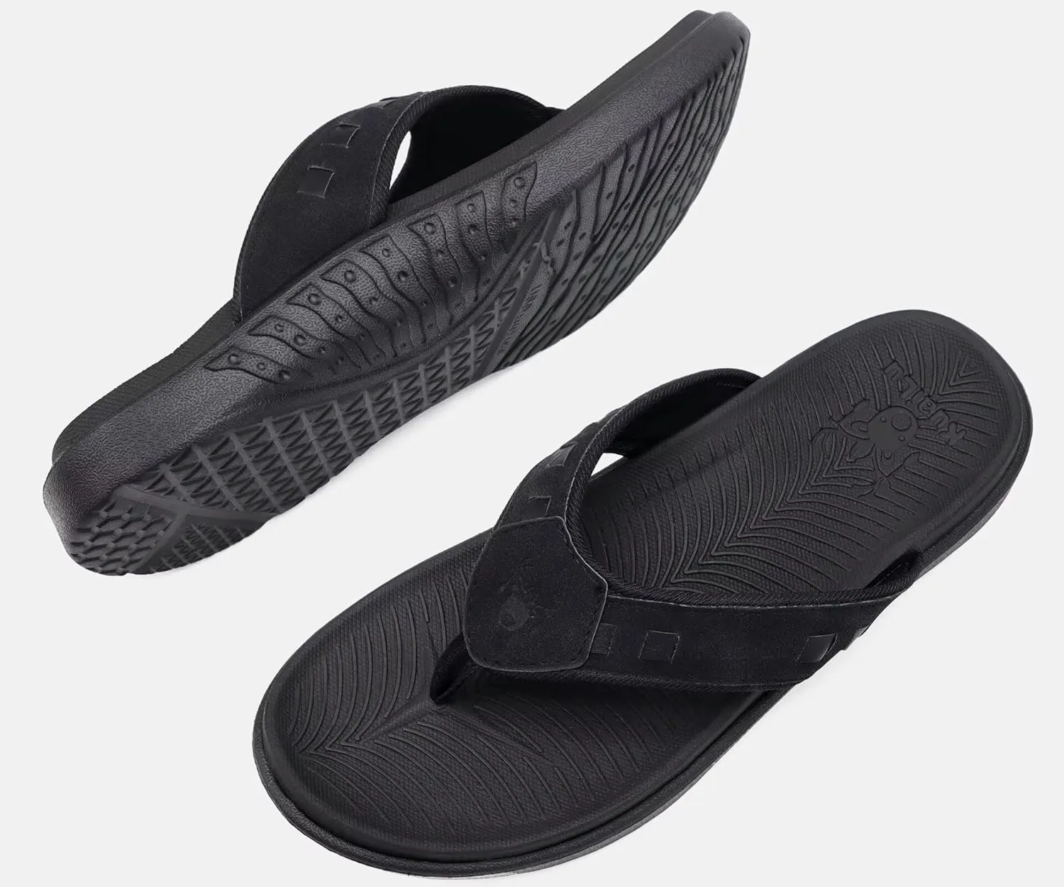KuaiLu Mens Sport Flip Flops Comfort Orthotic Thong Sandals with Plantar Fasciitis Arch Support Outdoor Summer Beach Size 7~15