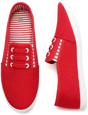kufeiti Women's Canvas Slip On Shoes Sneakers for Women Fashion Comfortable White Black Elastic Sneakers for Women