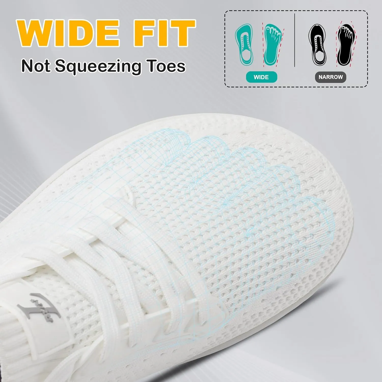 L-RUN Mens Walking Shoes Wide Toe Barefoot Shoes Minimalist Men's Casual Dress Shoes Breathable Zero Drop Fashion Sneakers