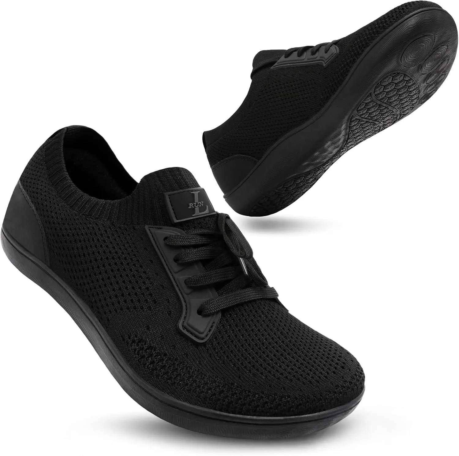 L-RUN Mens Walking Shoes Wide Toe Barefoot Shoes Minimalist Men's Casual Dress Shoes Breathable Zero Drop Fashion Sneakers