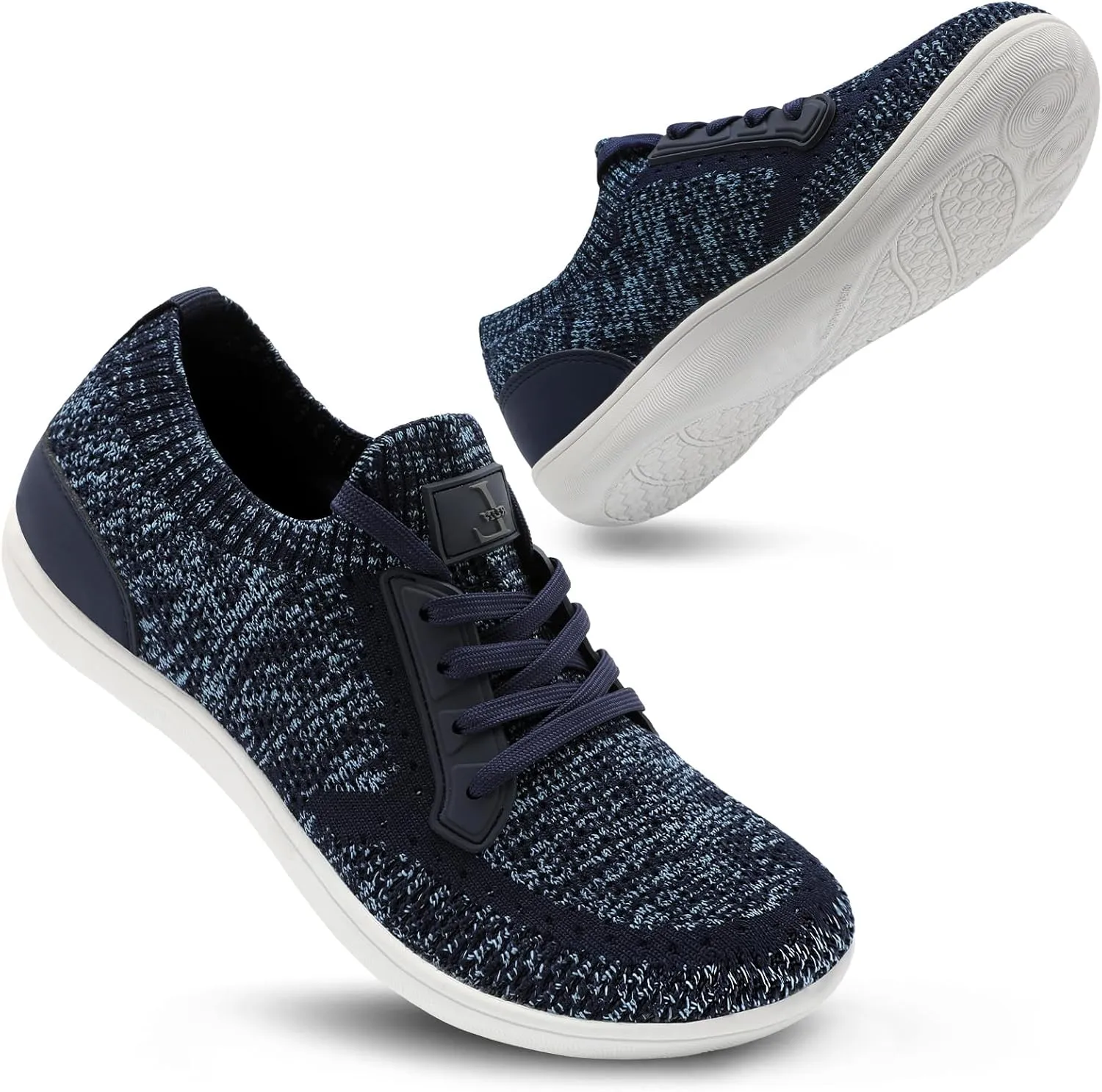 L-RUN Mens Walking Shoes Wide Toe Barefoot Shoes Minimalist Men's Casual Dress Shoes Breathable Zero Drop Fashion Sneakers