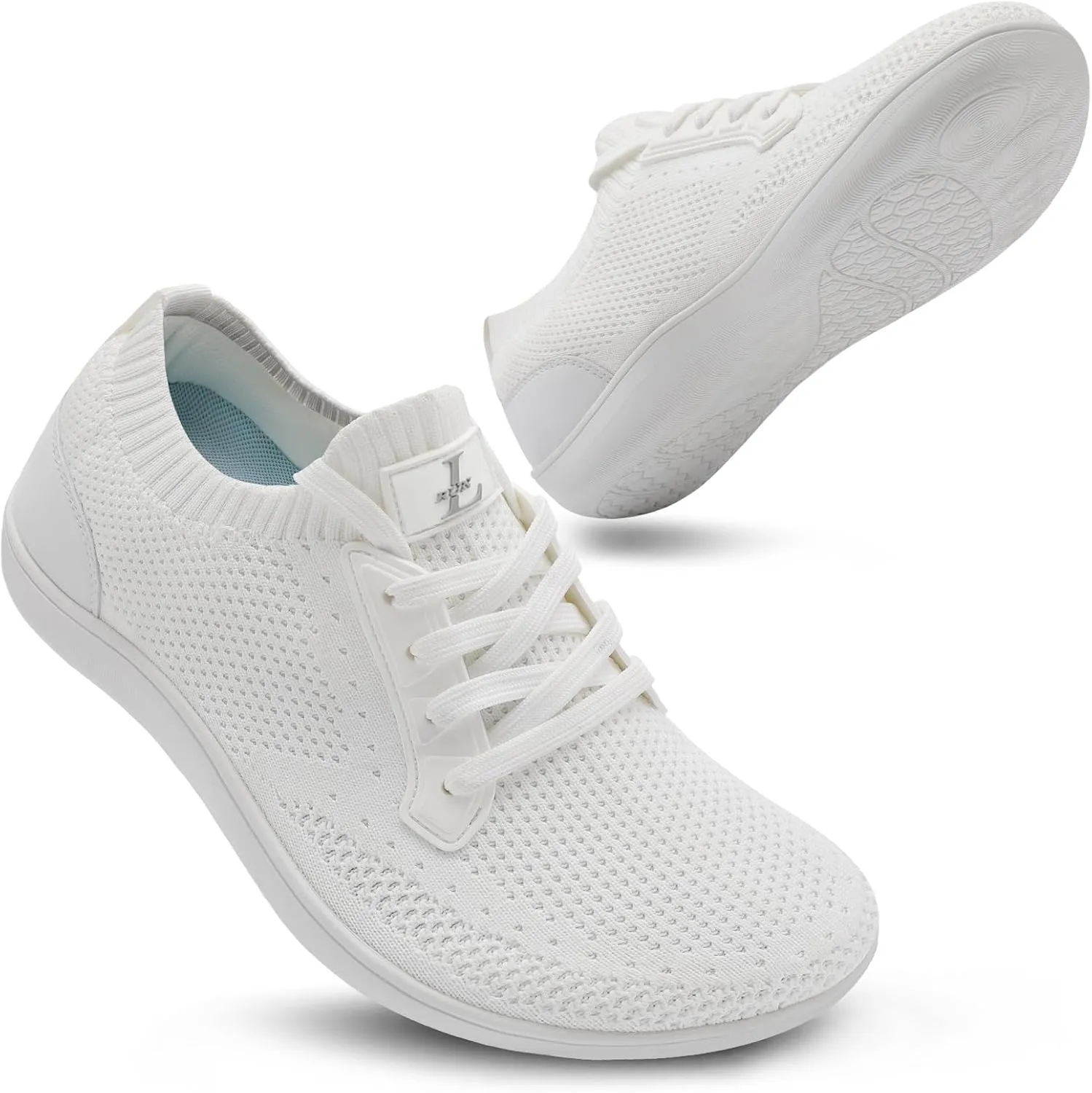 L-RUN Mens Walking Shoes Wide Toe Barefoot Shoes Minimalist Men's Casual Dress Shoes Breathable Zero Drop Fashion Sneakers