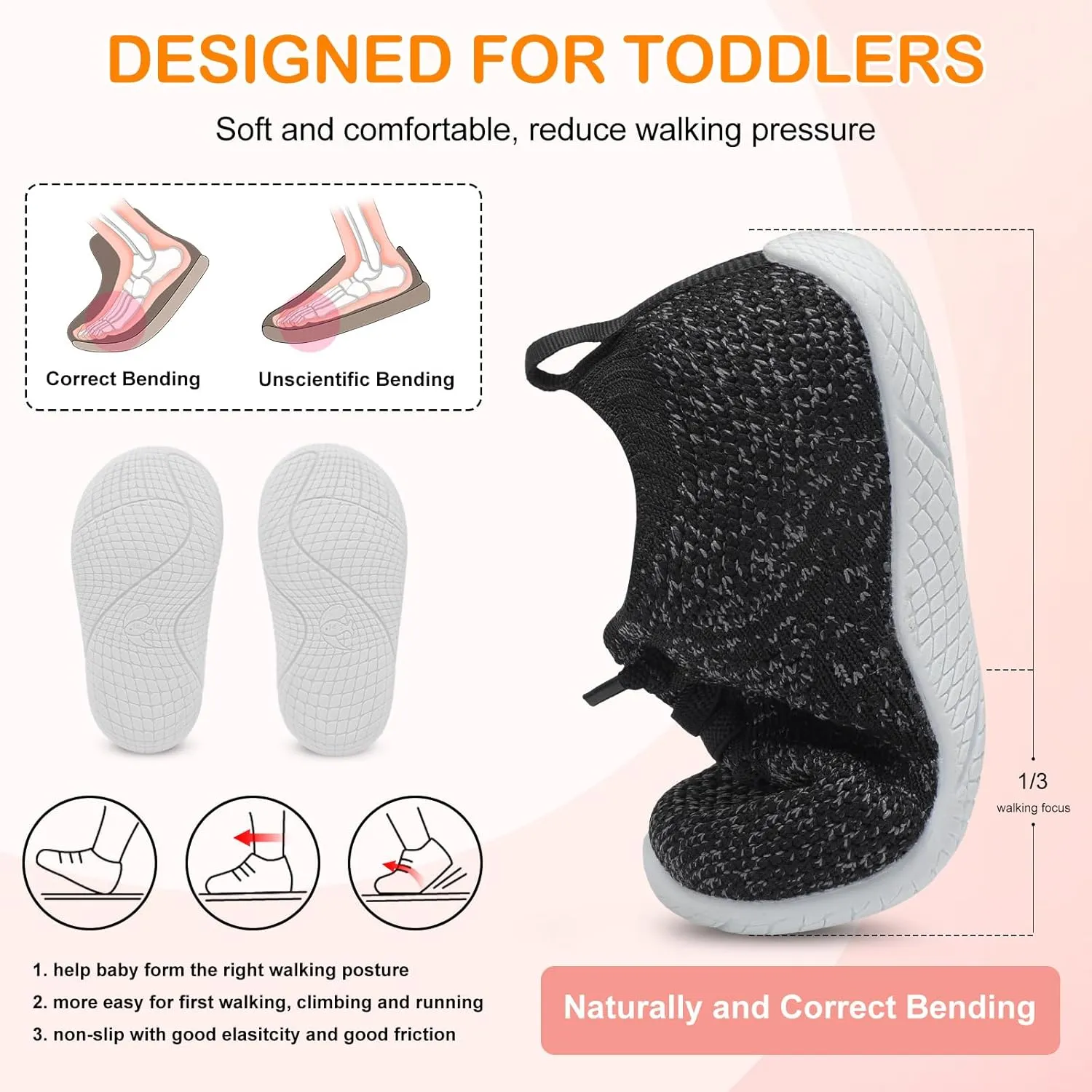 L-RUN Toddler Boys Girls Tennis Shoes Breathable Comfortable Barefoot Wide Summer School Walking Sneakers Baby First Walking Shoes
