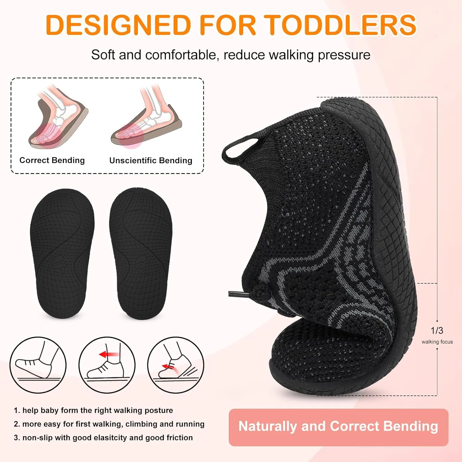 L-RUN Toddler Boys Girls Tennis Shoes Breathable Comfortable Barefoot Wide Summer School Walking Sneakers Baby First Walking Shoes