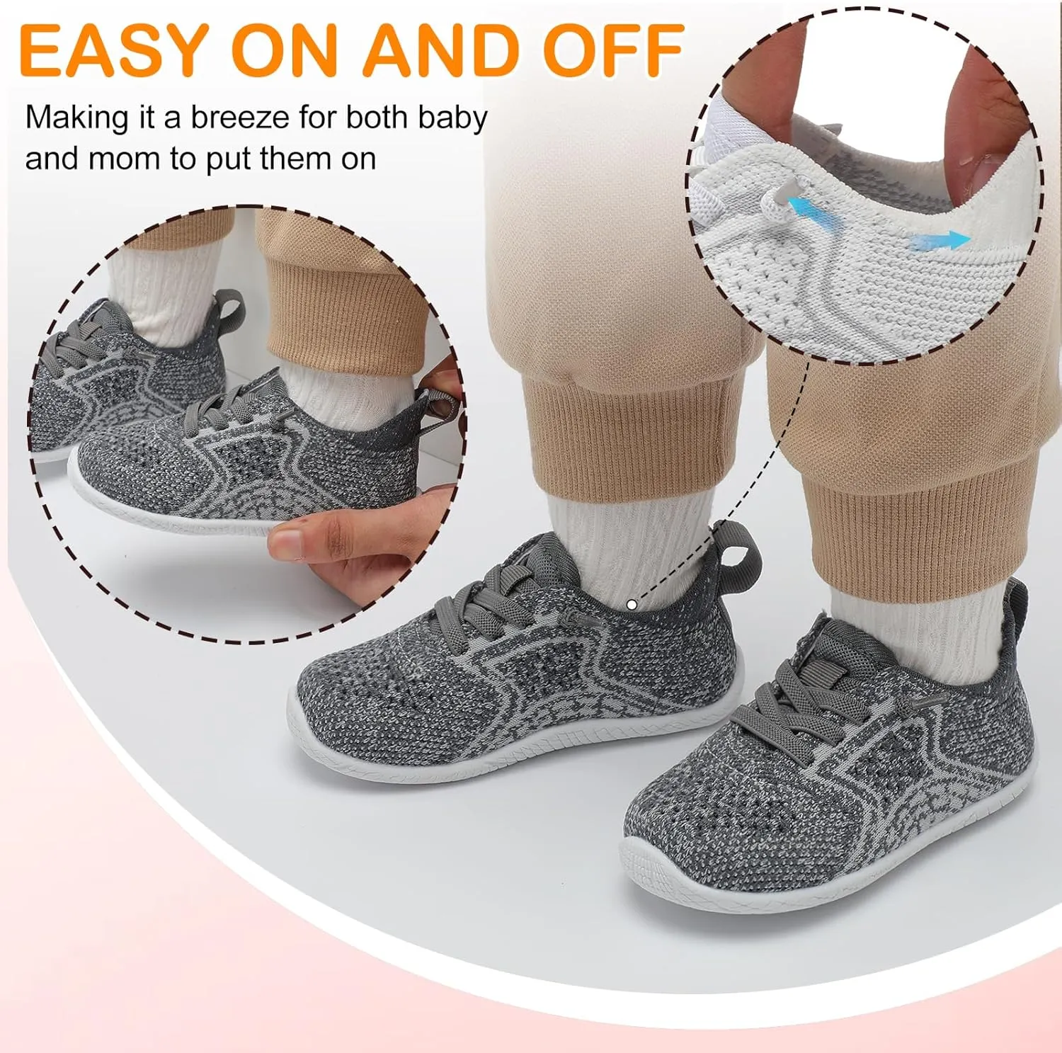 L-RUN Toddler Boys Girls Tennis Shoes Breathable Comfortable Barefoot Wide Summer School Walking Sneakers Baby First Walking Shoes
