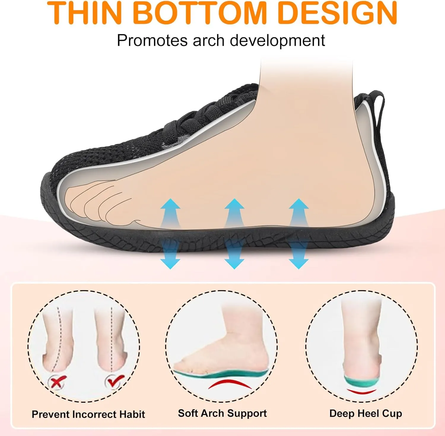 L-RUN Toddler Boys Girls Tennis Shoes Breathable Comfortable Barefoot Wide Summer School Walking Sneakers Baby First Walking Shoes