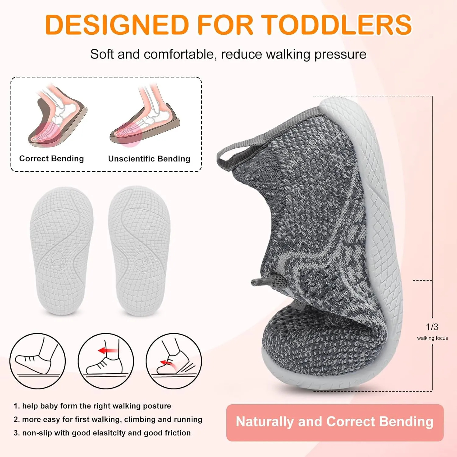 L-RUN Toddler Boys Girls Tennis Shoes Breathable Comfortable Barefoot Wide Summer School Walking Sneakers Baby First Walking Shoes