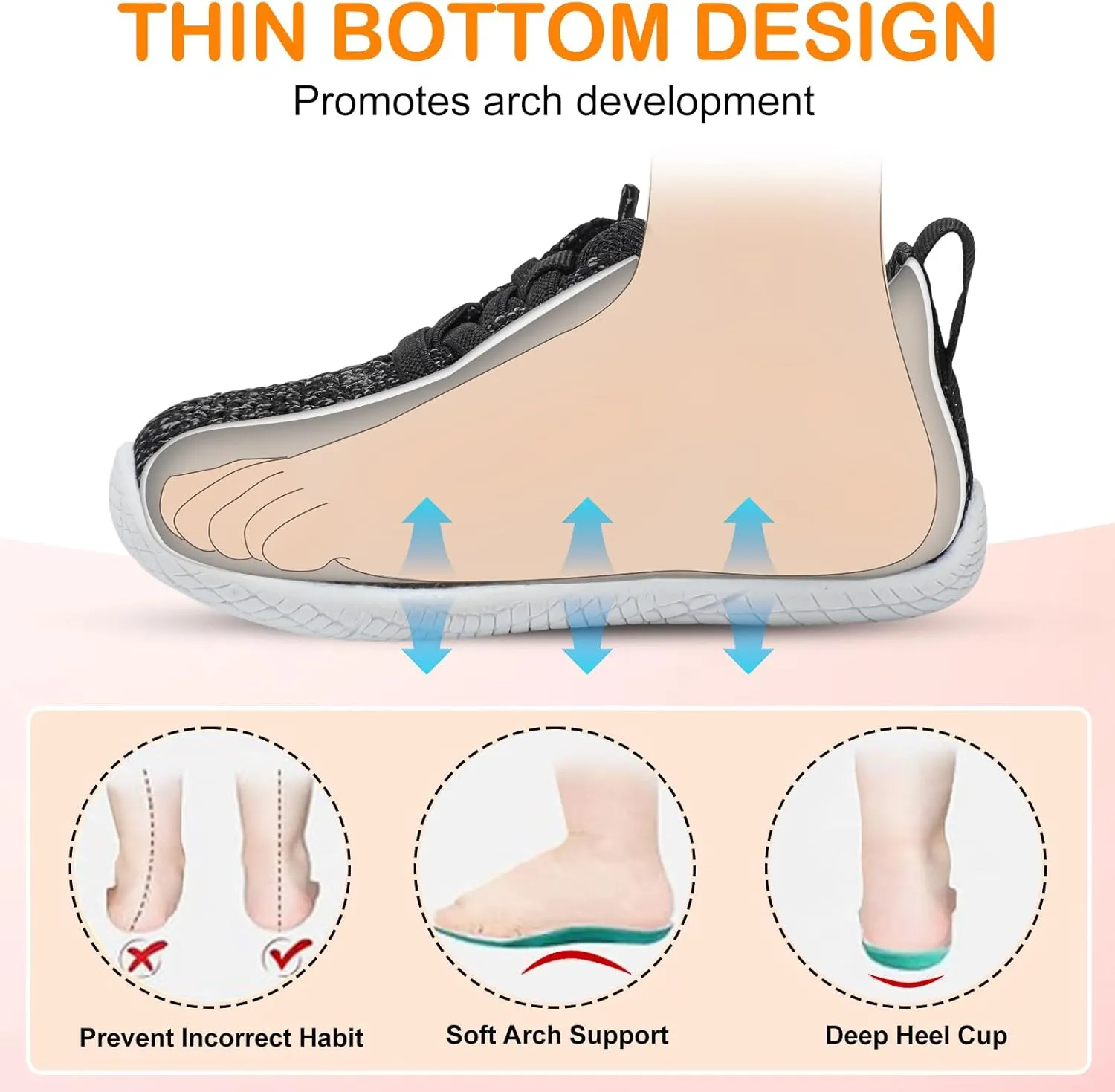 L-RUN Toddler Boys Girls Tennis Shoes Breathable Comfortable Barefoot Wide Summer School Walking Sneakers Baby First Walking Shoes