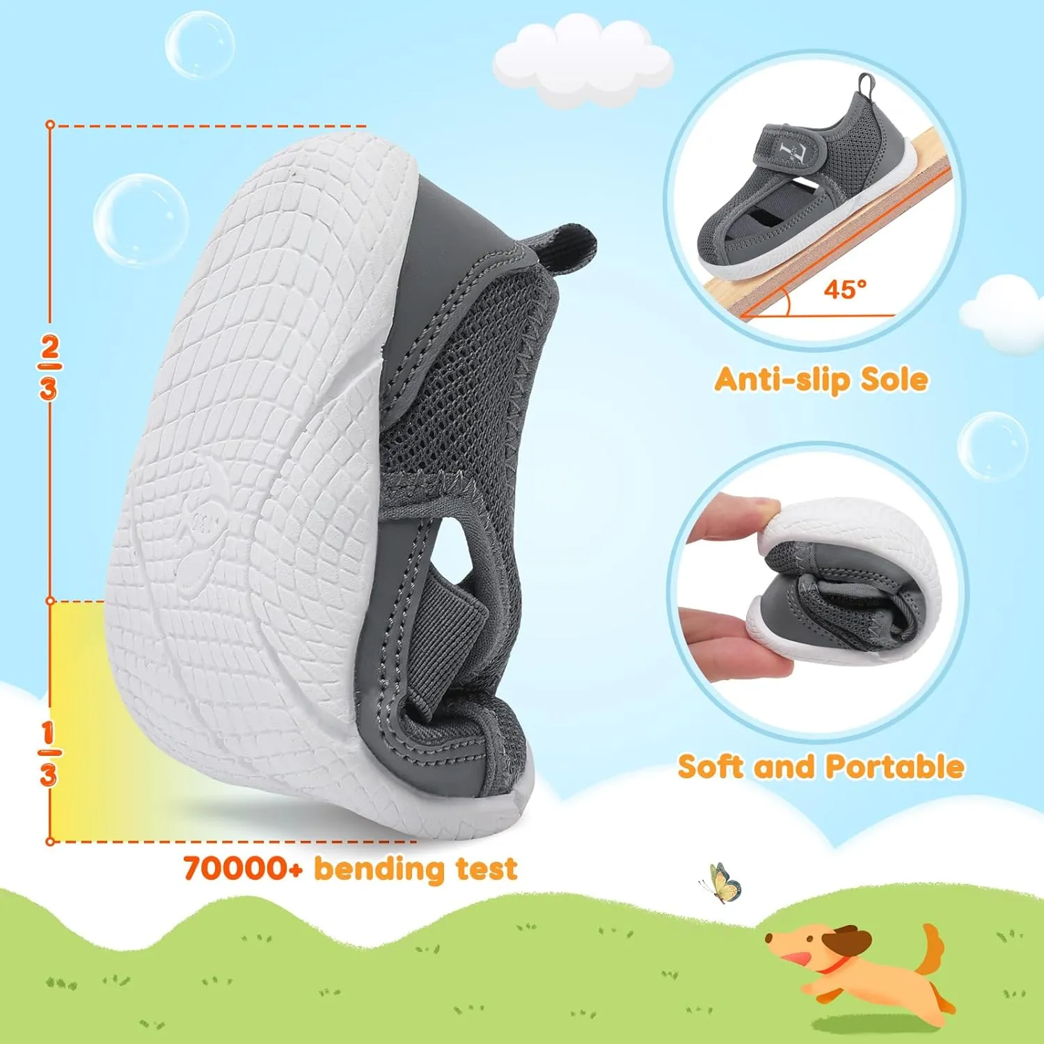 L-RUN Toddler Shoes Barefoot Kids Sneakers Wide Minimalist Boys Girls Summer Footwear for Indoor Outdoor Walking Running
