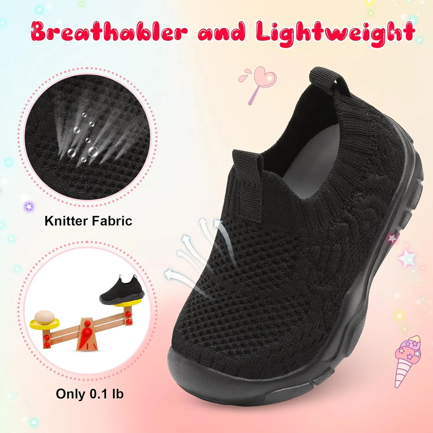 L-RUN Toddler Shoes Barefoot Kids Sneakers Wide Toe Box Boys Girls Tennis Shoes Lightweight Baby Walking Shoes Slip on Shoes