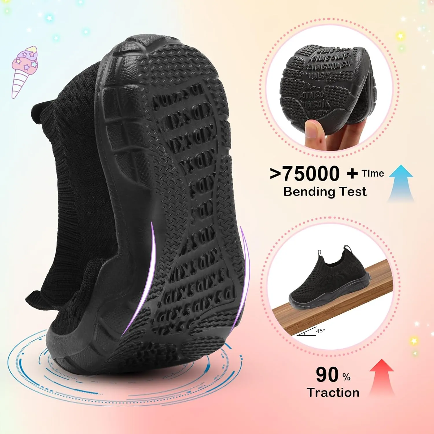 L-RUN Toddler Shoes Barefoot Kids Sneakers Wide Toe Box Boys Girls Tennis Shoes Lightweight Baby Walking Shoes Slip on Shoes