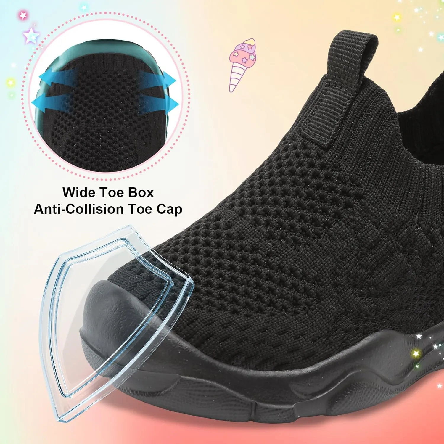 L-RUN Toddler Shoes Barefoot Kids Sneakers Wide Toe Box Boys Girls Tennis Shoes Lightweight Baby Walking Shoes Slip on Shoes