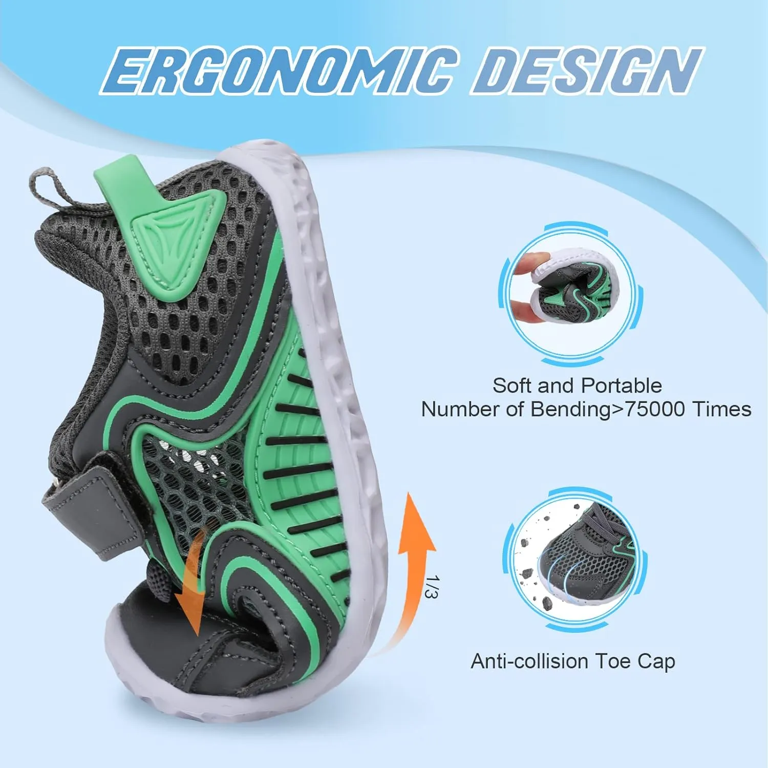 L-RUN Toddler Sneakers Boys Girls Barefoot Summer Walking Shoes Toddler Boy Tennis Shoes Mesh Lightweight