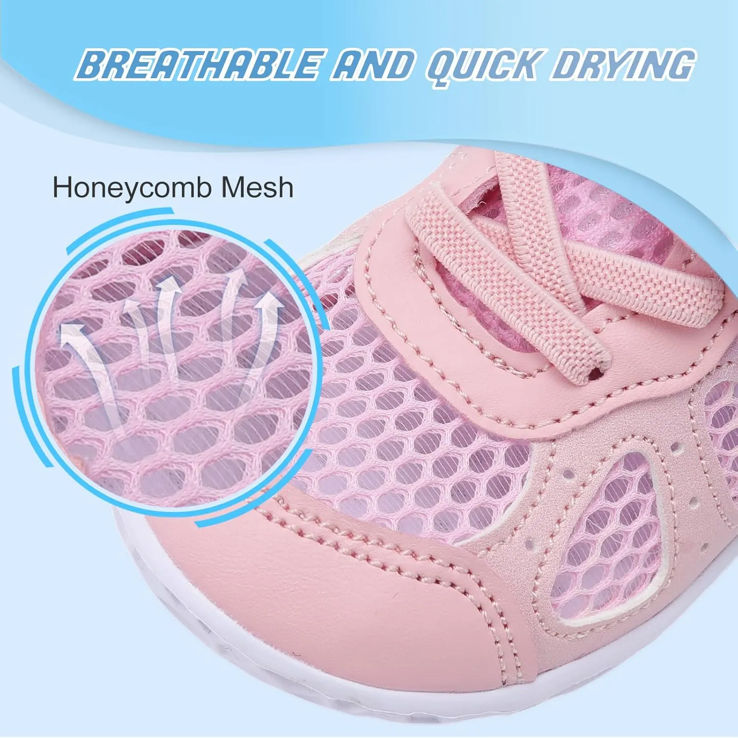 L-RUN Toddler Sneakers Boys Girls Barefoot Summer Walking Shoes Toddler Boy Tennis Shoes Mesh Lightweight