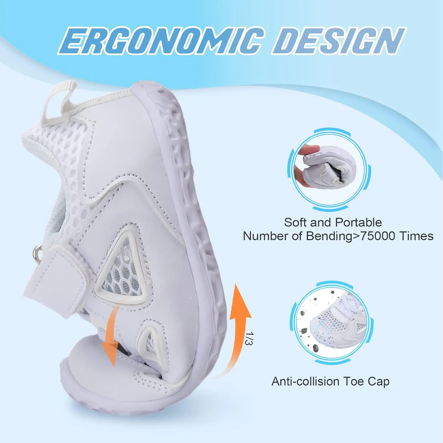 L-RUN Toddler Sneakers Boys Girls Barefoot Summer Walking Shoes Toddler Boy Tennis Shoes Mesh Lightweight