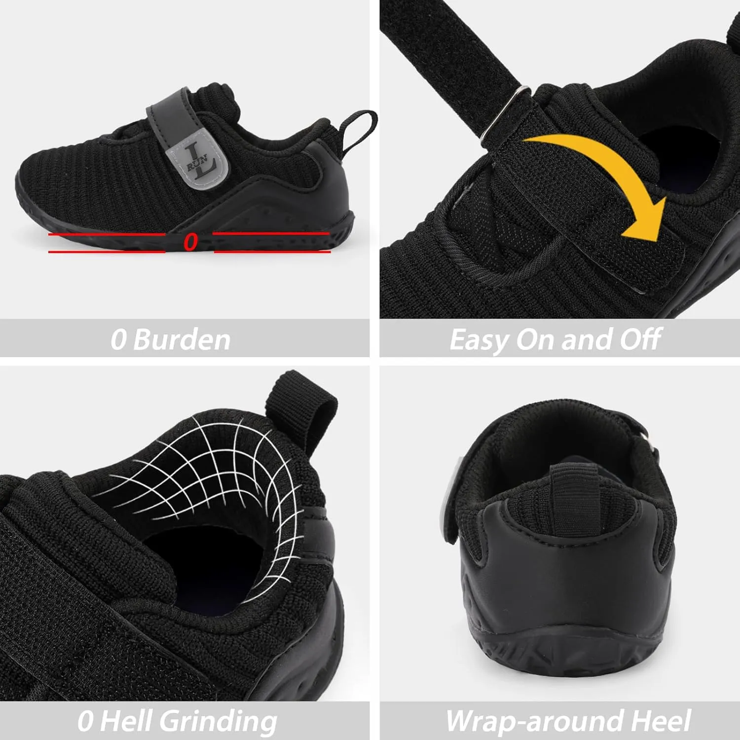 L-RUN Toddler Sneakers Boys Girls Lightweight Shoes Knit Kids Walking Shoes for Indoor Outdoor