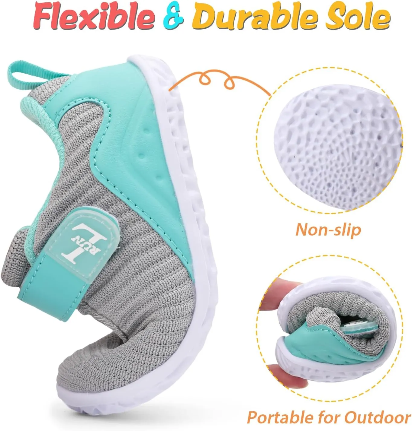 L-RUN Toddler Sneakers Boys Girls Lightweight Shoes Knit Kids Walking Shoes for Indoor Outdoor