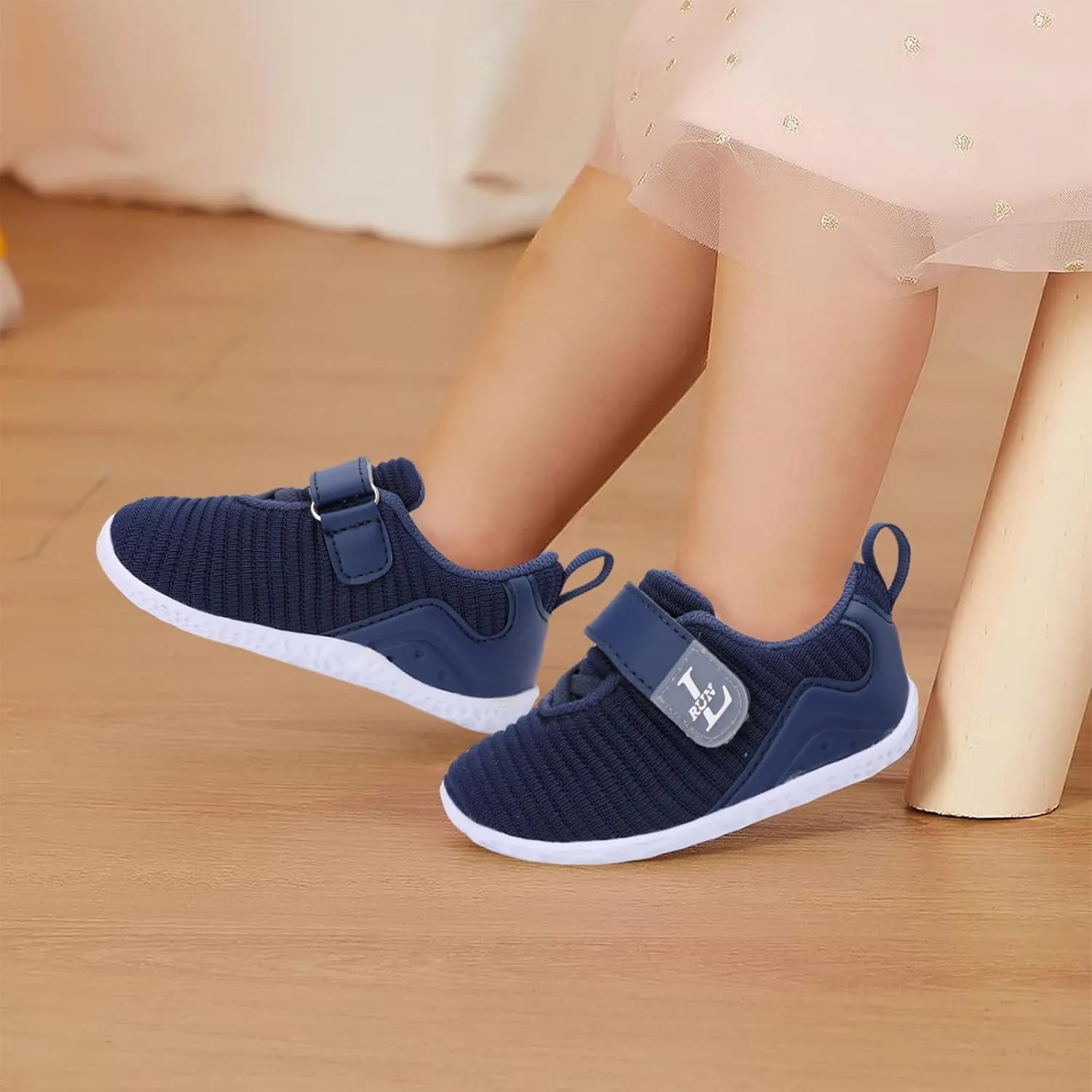 L-RUN Toddler Sneakers Boys Girls Lightweight Shoes Knit Kids Walking Shoes for Indoor Outdoor