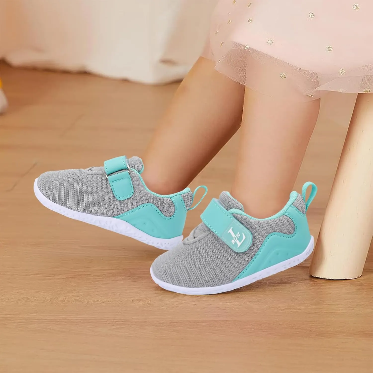 L-RUN Toddler Sneakers Boys Girls Lightweight Shoes Knit Kids Walking Shoes for Indoor Outdoor