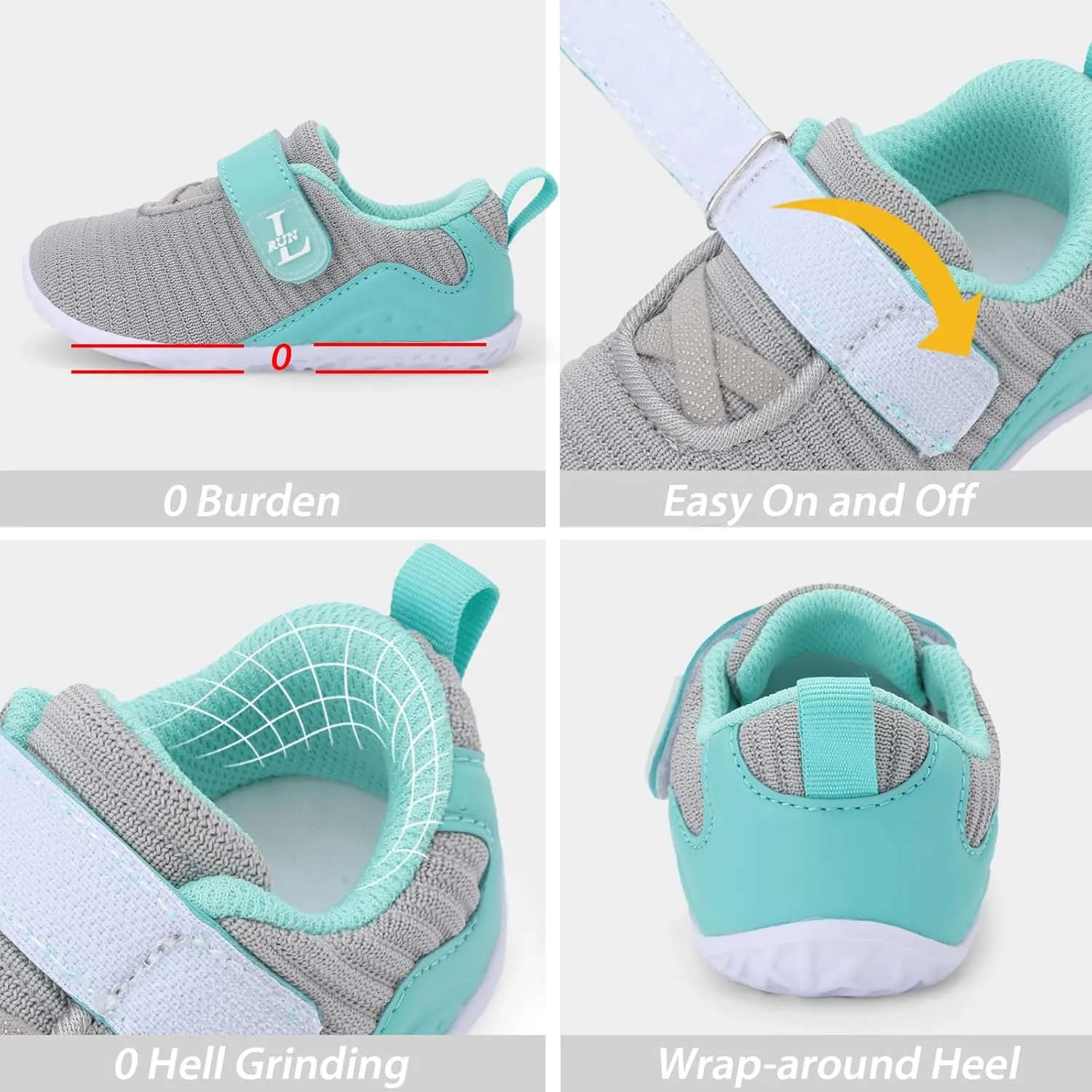 L-RUN Toddler Sneakers Boys Girls Lightweight Shoes Knit Kids Walking Shoes for Indoor Outdoor