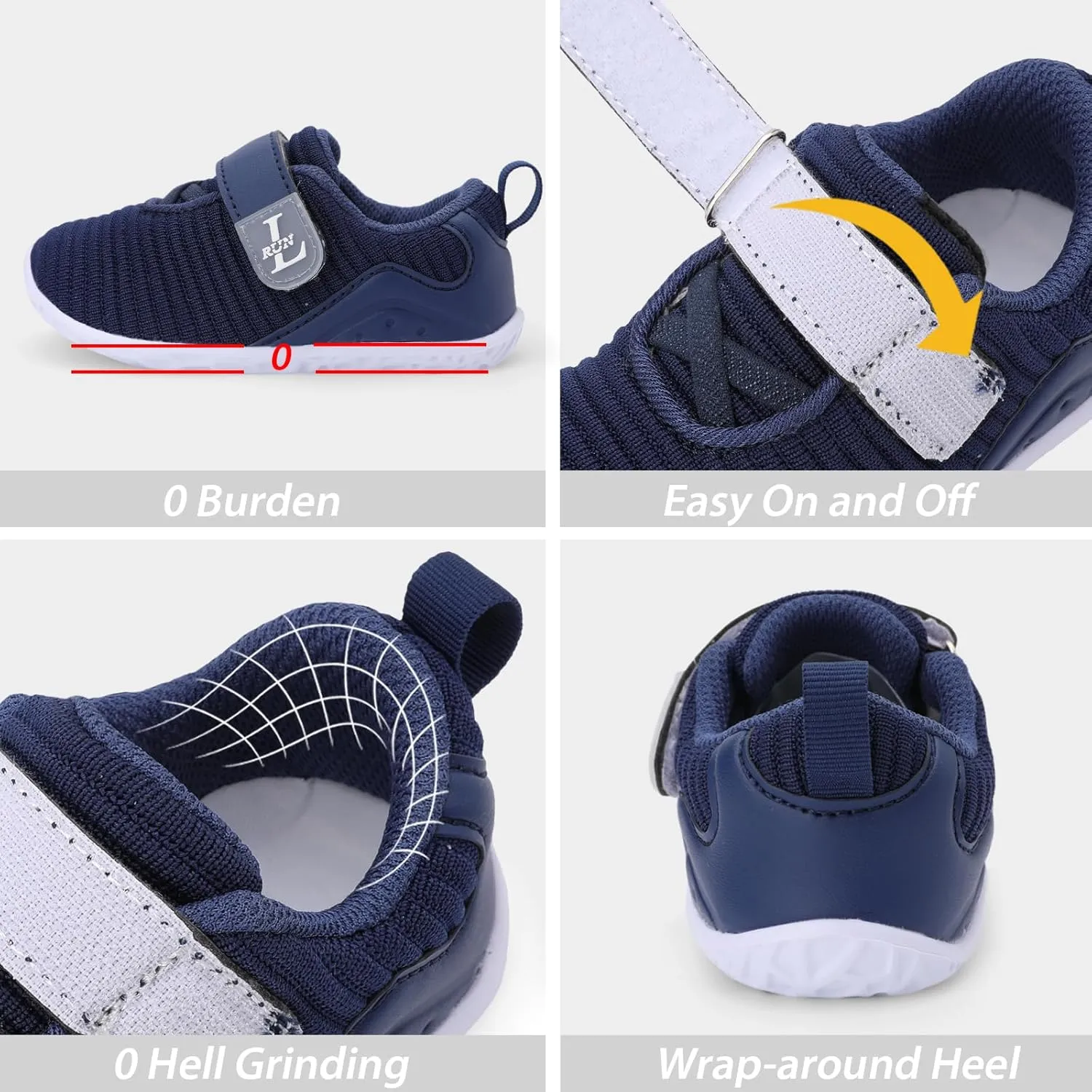 L-RUN Toddler Sneakers Boys Girls Lightweight Shoes Knit Kids Walking Shoes for Indoor Outdoor