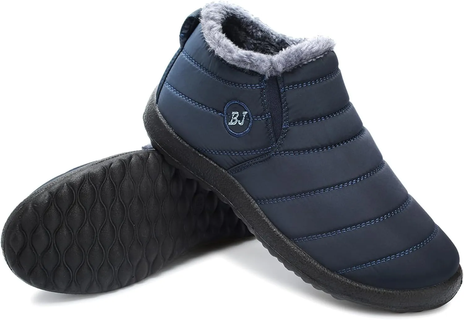L-RUN Womens Winter Snow Boots Fur Lined Warm Ankle Boots Slip on Men's Snow Ankle Boots Lightweight Outdoor Footwear
