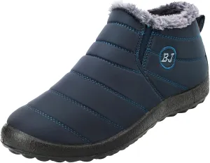 L-RUN Womens Winter Snow Boots Fur Lined Warm Ankle Boots Slip on Men's Snow Ankle Boots Lightweight Outdoor Footwear