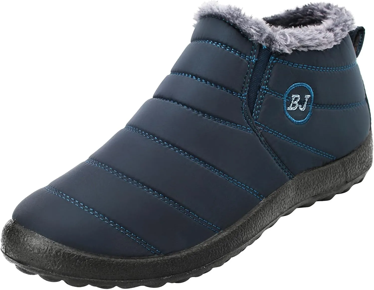 L-RUN Womens Winter Snow Boots Fur Lined Warm Ankle Boots Slip on Men's Snow Ankle Boots Lightweight Outdoor Footwear