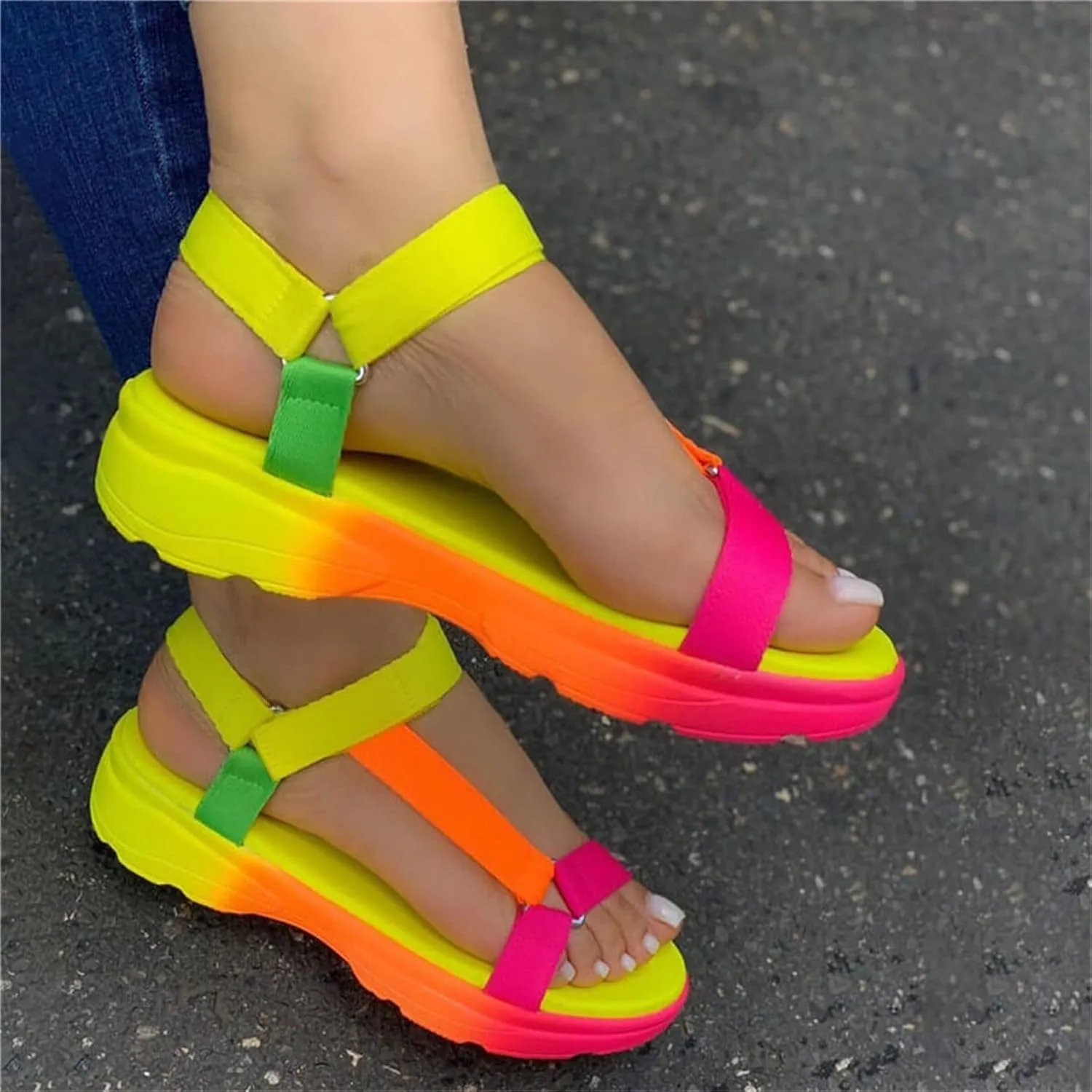 Ladmiple Sandals Women Dressy,Womens 2023 Boho Flats Sandal Open Toe Slippers Flip Flops Summer Casual Roman Beach Shoes