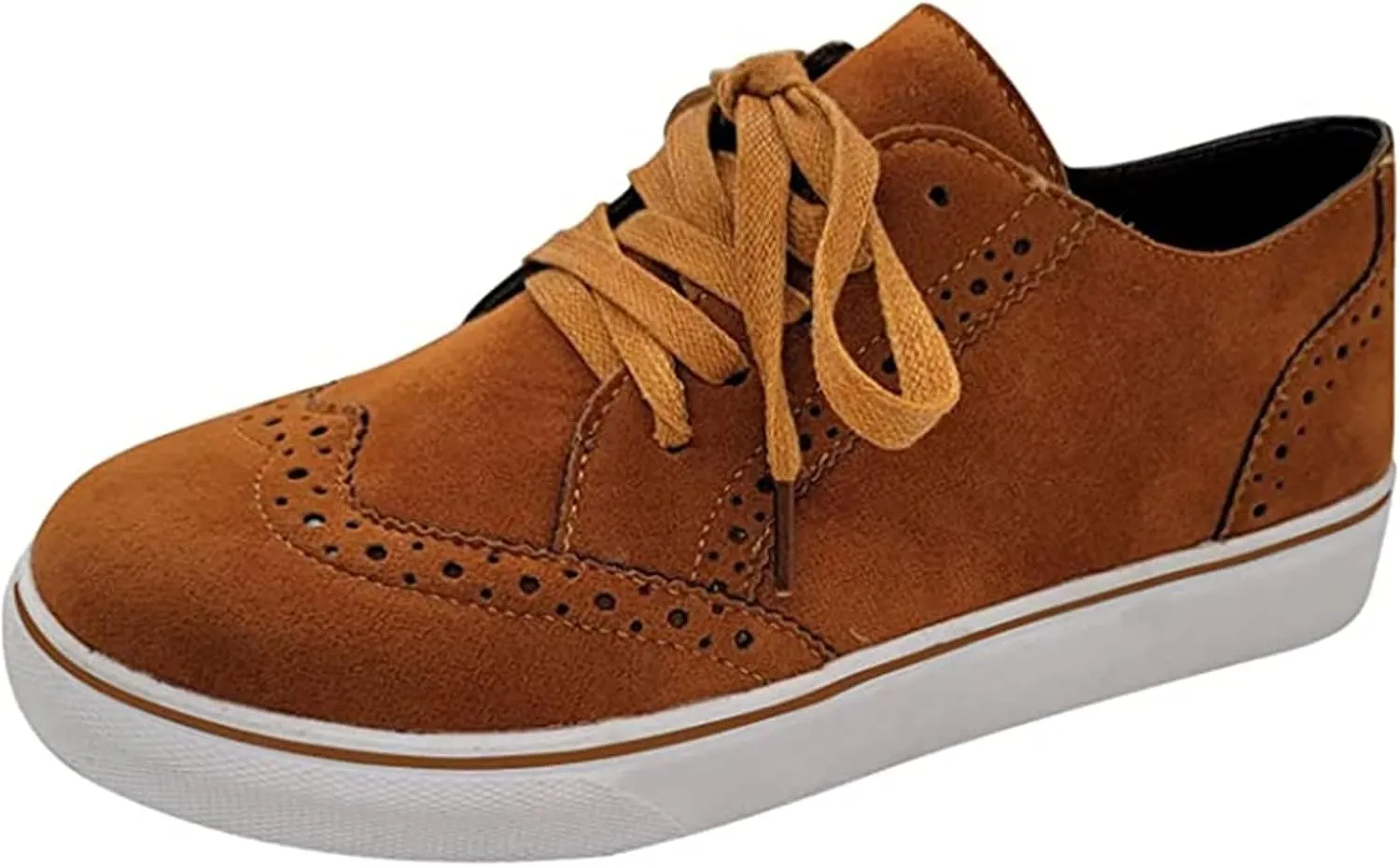 Ladmiple Shoes For Women Sneakers Trendy Low Top Lace-up Walking Shoes Fashion Summer Slip On Platform Flats Loafers