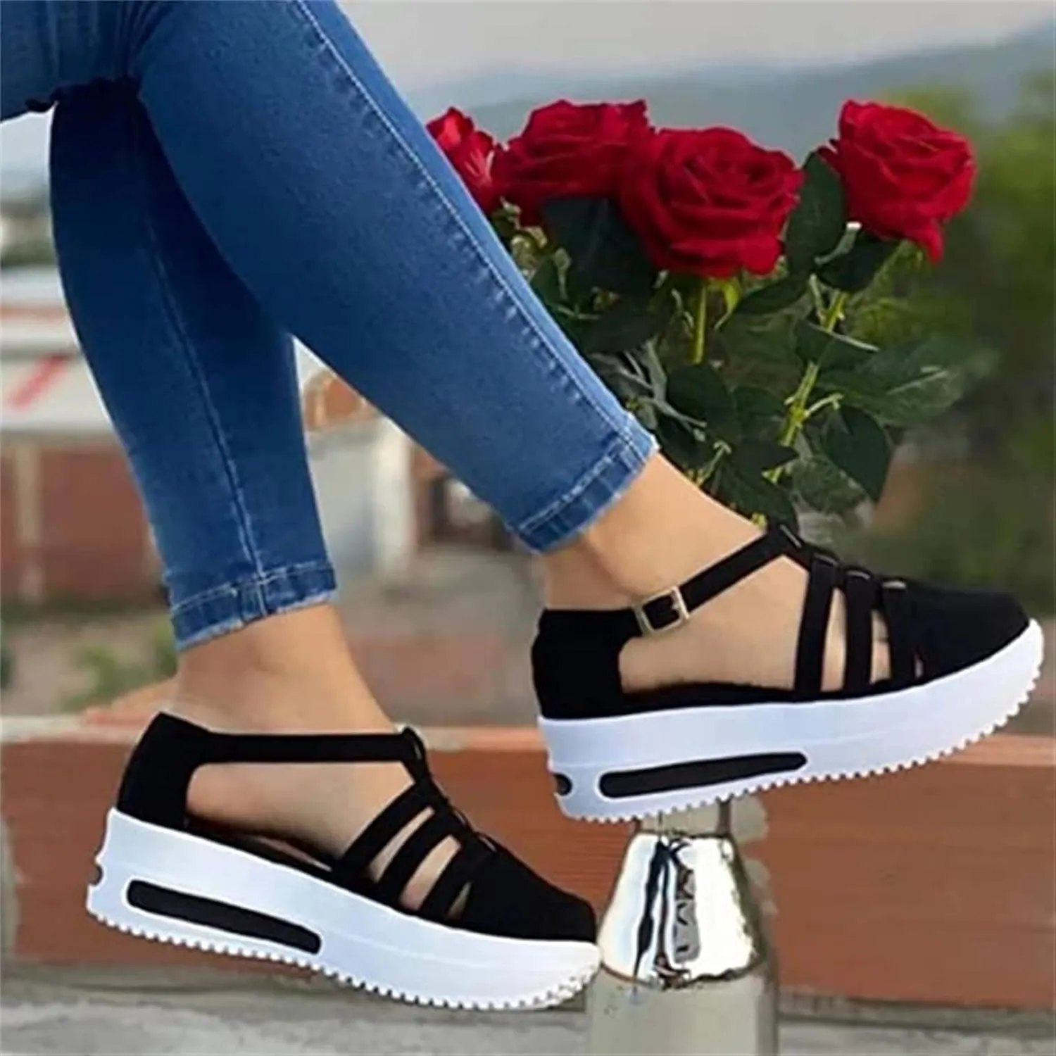 Ladmiple Shoes For Women Sneakers Trendy Low Top Lace-up Walking Shoes Fashion Summer Slip On Platform Flats Loafers