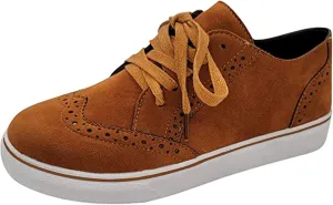Ladmiple Shoes For Women Sneakers Trendy Low Top Lace-up Walking Shoes Fashion Summer Slip On Platform Flats Loafers