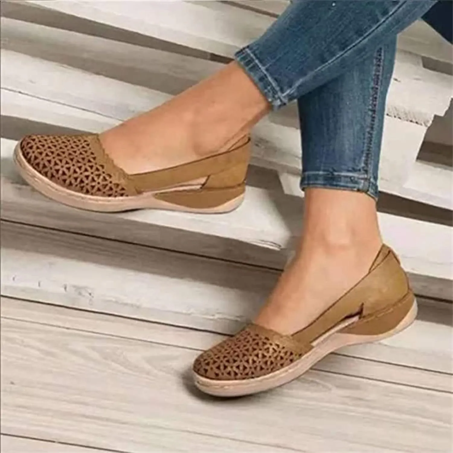 Ladmiple Sneakers For Women Slip On Low Top Fashion Dressy Casual Summer Comfort Non Slip Walking Shoes Flats Loafers