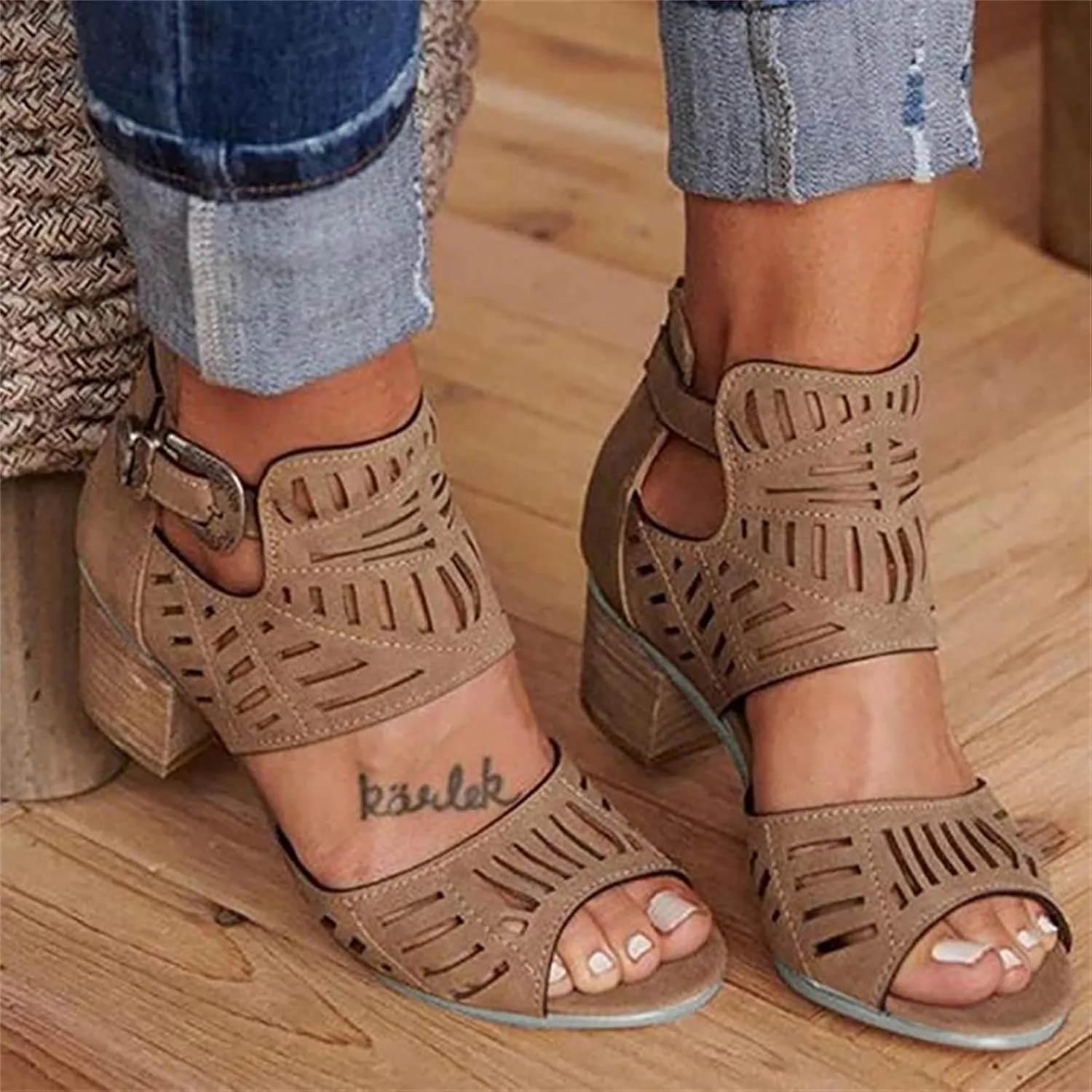 Ladmiple Summer Sandals for Women 2023 Platform Slip On Wedge Sandals Open Toe Casual Comfy Beach Party Mid Heeled Shoes