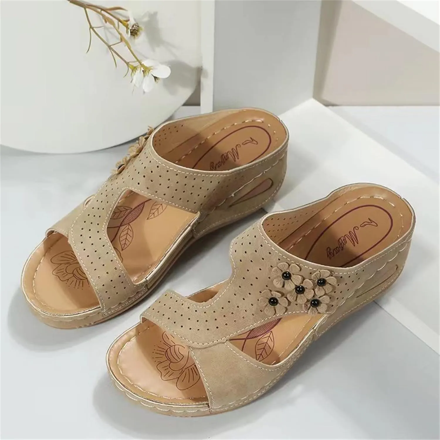 Ladmiple Summer Sandals For Women 2023 Trendy Dressy Casual Orthopedic Sandals Orthotic Flip Flops with Arch Support