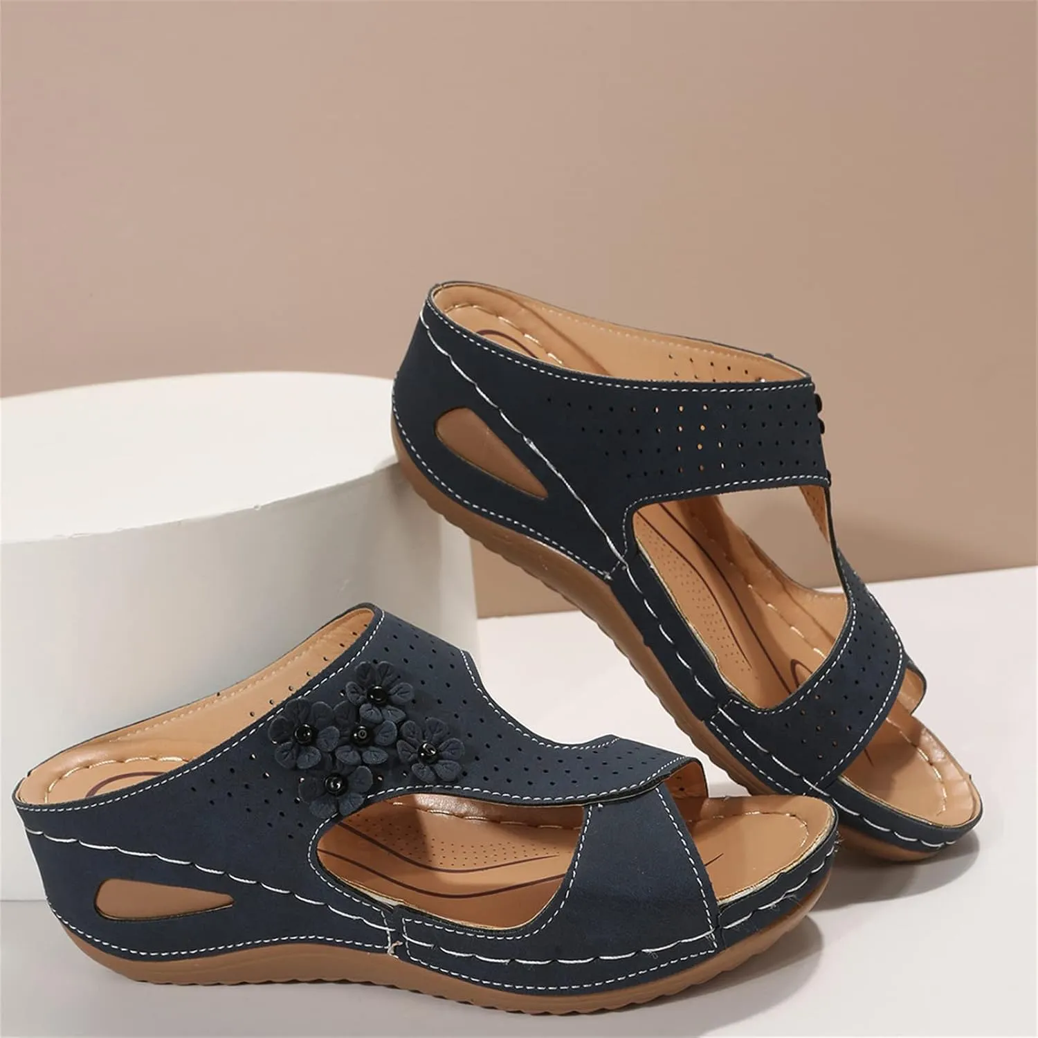 Ladmiple Summer Sandals For Women 2023 Trendy Dressy Casual Orthopedic Sandals Orthotic Flip Flops with Arch Support
