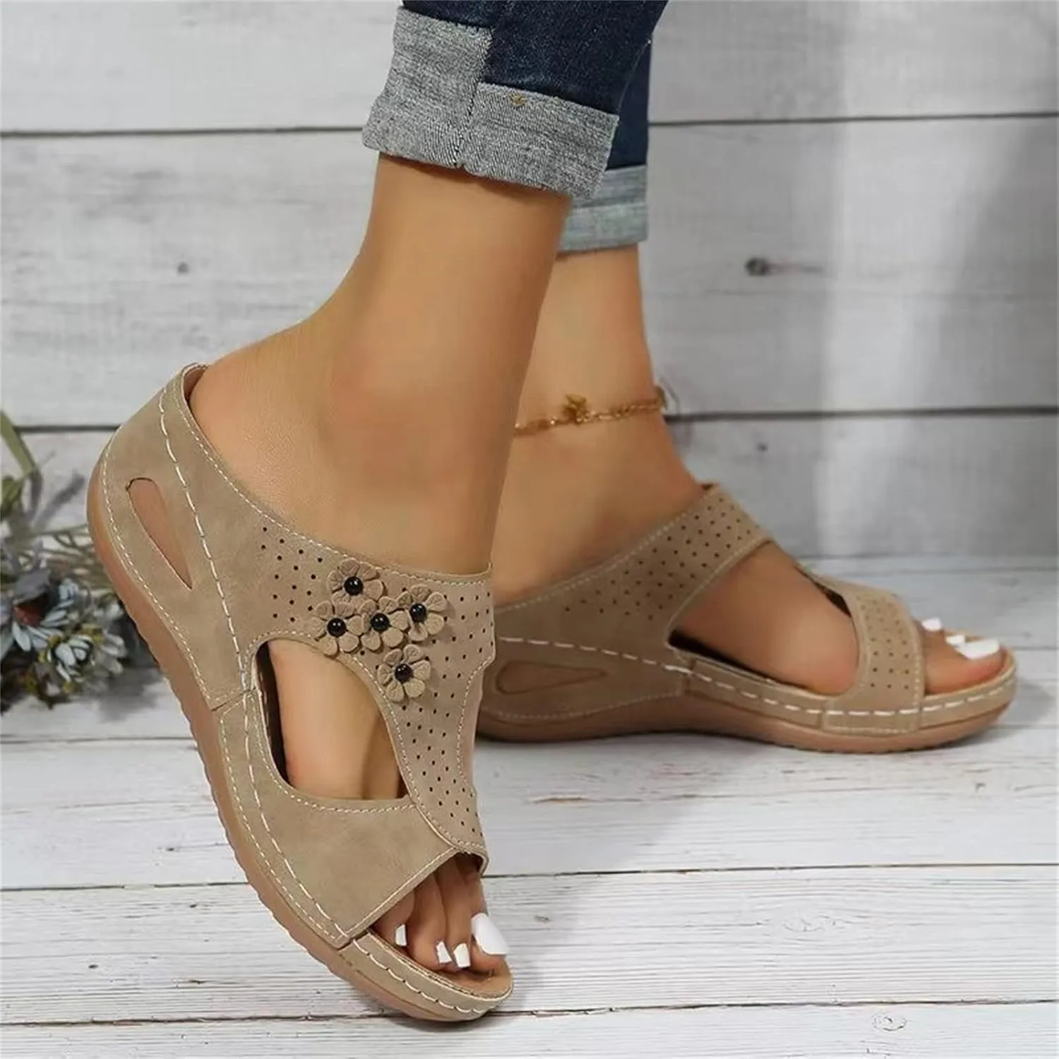 Ladmiple Summer Sandals For Women 2023 Trendy Dressy Casual Orthopedic Sandals Orthotic Flip Flops with Arch Support